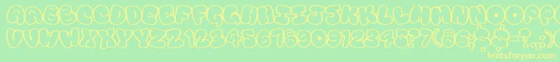 Touristtrap Font – Yellow Fonts on Green Background