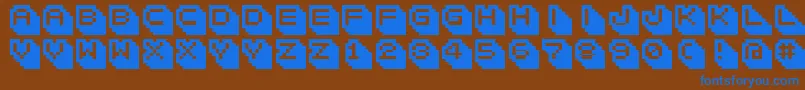 フォントBitwa2 – 茶色の背景に青い文字