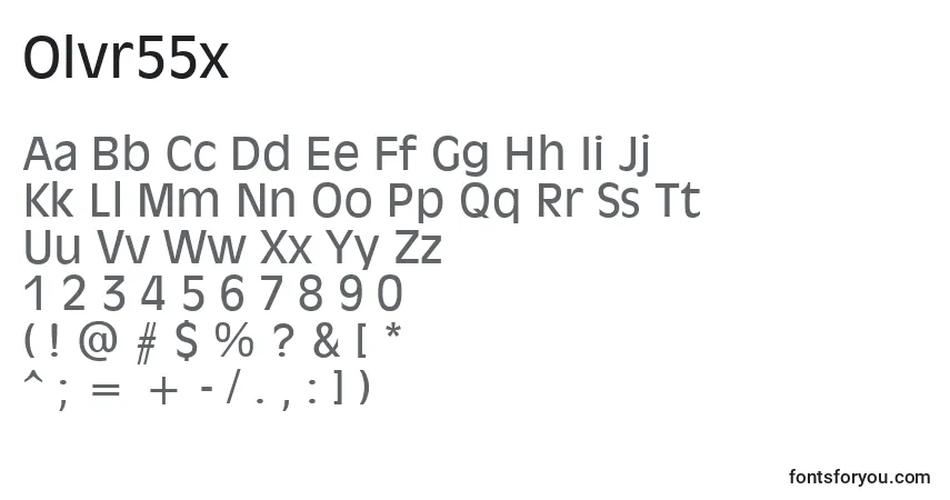 Schriftart Olvr55x – Alphabet, Zahlen, spezielle Symbole