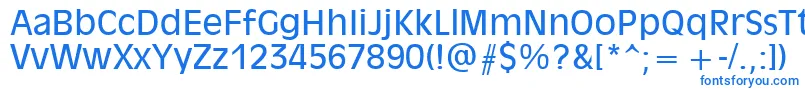 Czcionka Olvr55x – niebieskie czcionki na białym tle