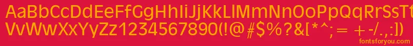 Olvr55x Font – Orange Fonts on Red Background