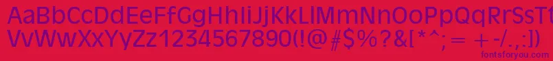 Olvr55x Font – Purple Fonts on Red Background