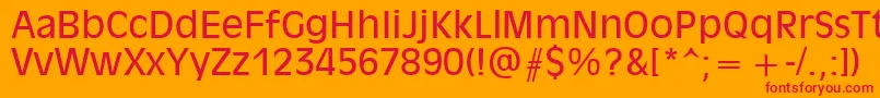 Olvr55x Font – Red Fonts on Orange Background