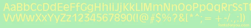 Olvr55x Font – Yellow Fonts on Green Background