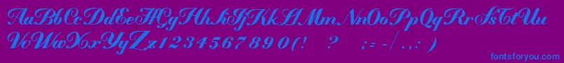 Mademoisellek Font – Blue Fonts on Purple Background