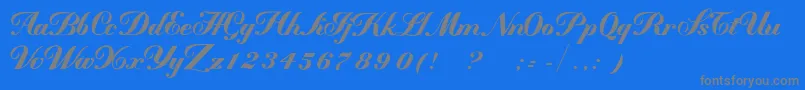 フォントMademoisellek – 青い背景に灰色の文字