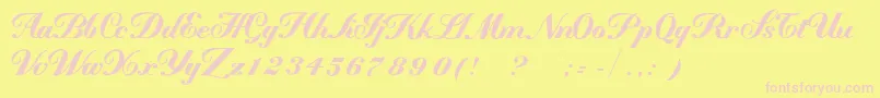 Mademoisellek Font – Pink Fonts on Yellow Background