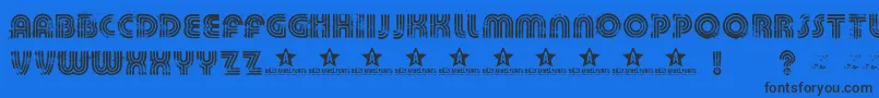 フォントKilleddj – 黒い文字の青い背景