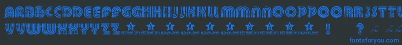 Killeddj-Schriftart – Blaue Schriften auf schwarzem Hintergrund