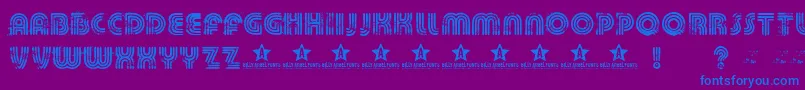 フォントKilleddj – 紫色の背景に青い文字