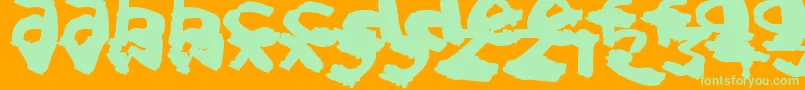 フォントSplatBrush – オレンジの背景に緑のフォント