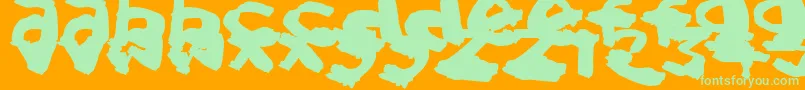 SplatBrush-Schriftart – Grüne Schriften auf orangefarbenem Hintergrund