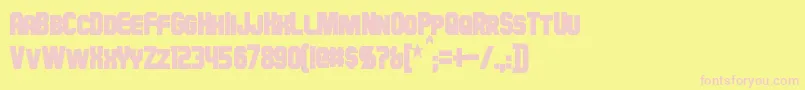 HauserCondensedBold-Schriftart – Rosa Schriften auf gelbem Hintergrund