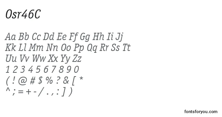 Schriftart Osr46C – Alphabet, Zahlen, spezielle Symbole