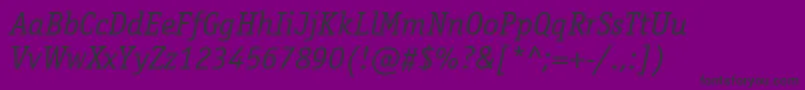 Osr46C-fontti – mustat fontit violetilla taustalla