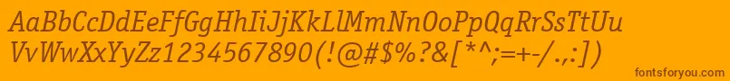 Osr46C Font – Brown Fonts on Orange Background