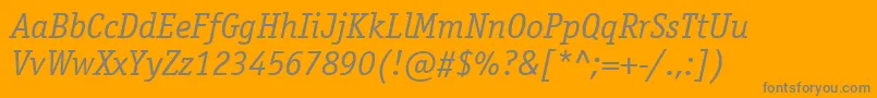 Osr46C-Schriftart – Graue Schriften auf orangefarbenem Hintergrund