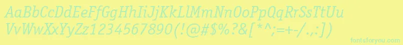 Więcej informacji o czcionce Osr46C Czcionka Osr46C – zielone czcionki na żółtym tle