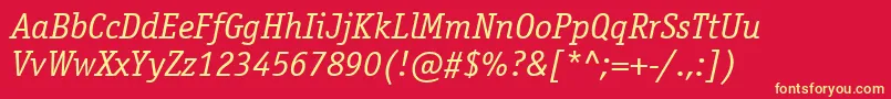 Osr46C Font – Yellow Fonts on Red Background