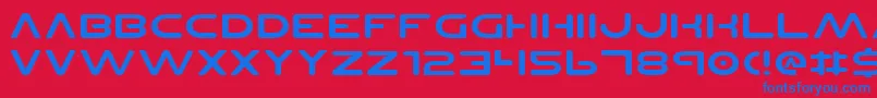 Fonte PlanetNsExpanded – fontes azuis em um fundo vermelho