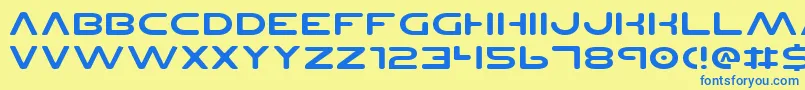 PlanetNsExpanded Font – Blue Fonts on Yellow Background