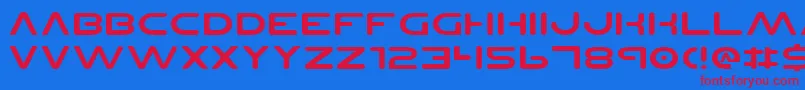 PlanetNsExpanded Font – Red Fonts on Blue Background