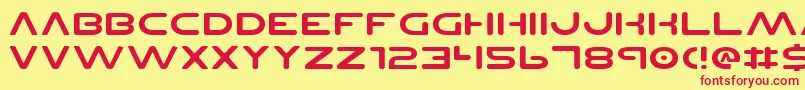 PlanetNsExpanded Font – Red Fonts on Yellow Background