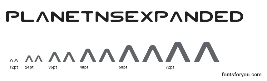 PlanetNsExpanded Font Sizes