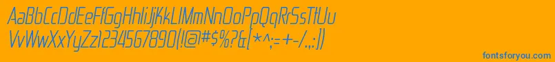 フォントZektoncdltItalic – オレンジの背景に青い文字