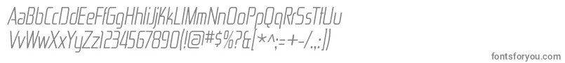 フォントZektoncdltItalic – 白い背景に灰色の文字