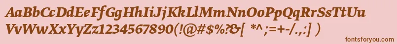 GretatextproBolditalic Font – Brown Fonts on Pink Background