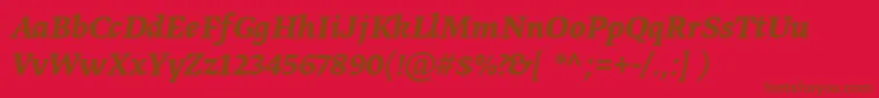GretatextproBolditalic Font – Brown Fonts on Red Background