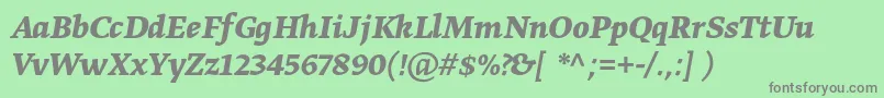 GretatextproBolditalic Font – Gray Fonts on Green Background