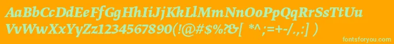 GretatextproBolditalic Font – Green Fonts on Orange Background