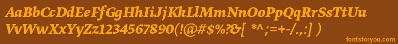 GretatextproBolditalic Font – Orange Fonts on Brown Background