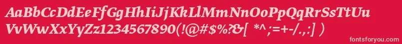 GretatextproBolditalic Font – Pink Fonts on Red Background
