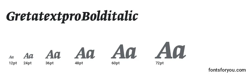 GretatextproBolditalic Font Sizes