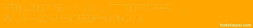 EpicenterThin-Schriftart – Weiße Schriften auf orangefarbenem Hintergrund