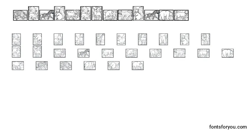 Wwanimalprints-fontti – aakkoset, numerot, erikoismerkit