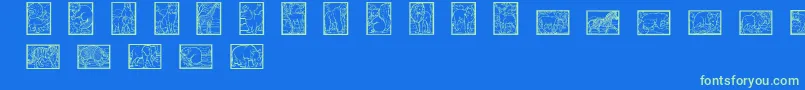 Подробнее о шрифте Wwanimalprints Шрифт Wwanimalprints – зелёные шрифты на синем фоне