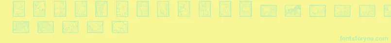Wwanimalprints Font – Green Fonts on Yellow Background