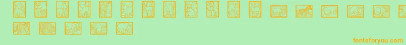 Wwanimalprints Font – Orange Fonts on Green Background