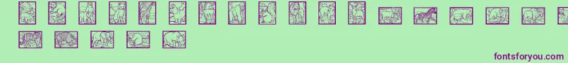 Wwanimalprints Font – Purple Fonts on Green Background