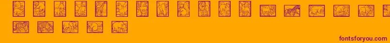 Wwanimalprints Font – Purple Fonts on Orange Background