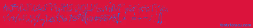 CreepygirlLight Font – Blue Fonts on Red Background