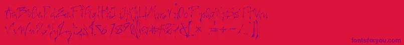 CreepygirlLight Font – Purple Fonts on Red Background