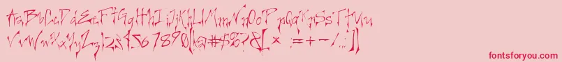 CreepygirlLight Font – Red Fonts on Pink Background