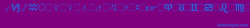 BookshelfSymbol3 Font – Blue Fonts on Purple Background