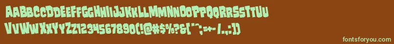 Mindlessbruterotate Font – Green Fonts on Brown Background