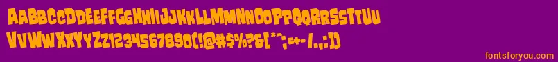 Mindlessbruterotate Font – Orange Fonts on Purple Background